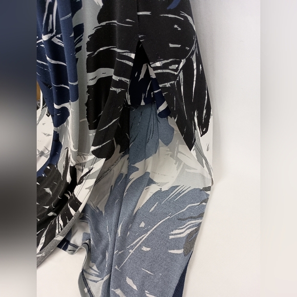 2/$30 GILI Elegant Blue and Black Leaf Print Dress (#1,270) - Picture 4 of 9